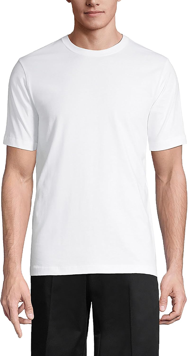 Lands' End Men's Short Sleeve Uniform T-Shirt - White