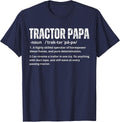 Tractor Papa Definition Funny Farmer Dad Tractor Lover Men T-Shirt - Navy Blue