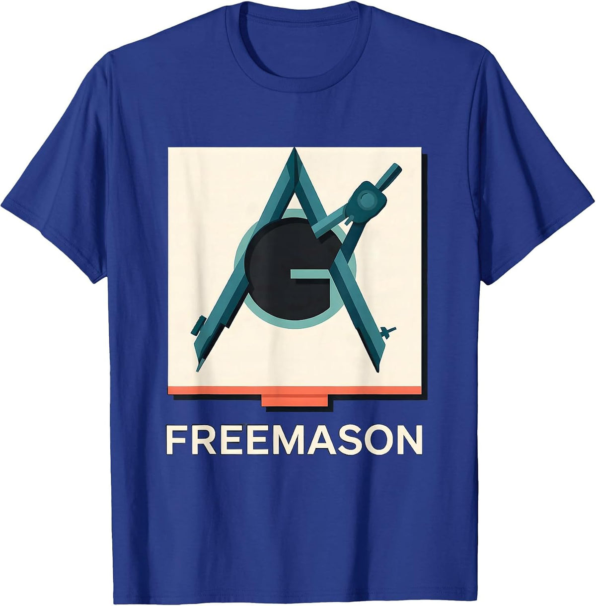 Men's Freemason Square And Compass Masonic Fraternal Pride T-Shirt - Royal Blue