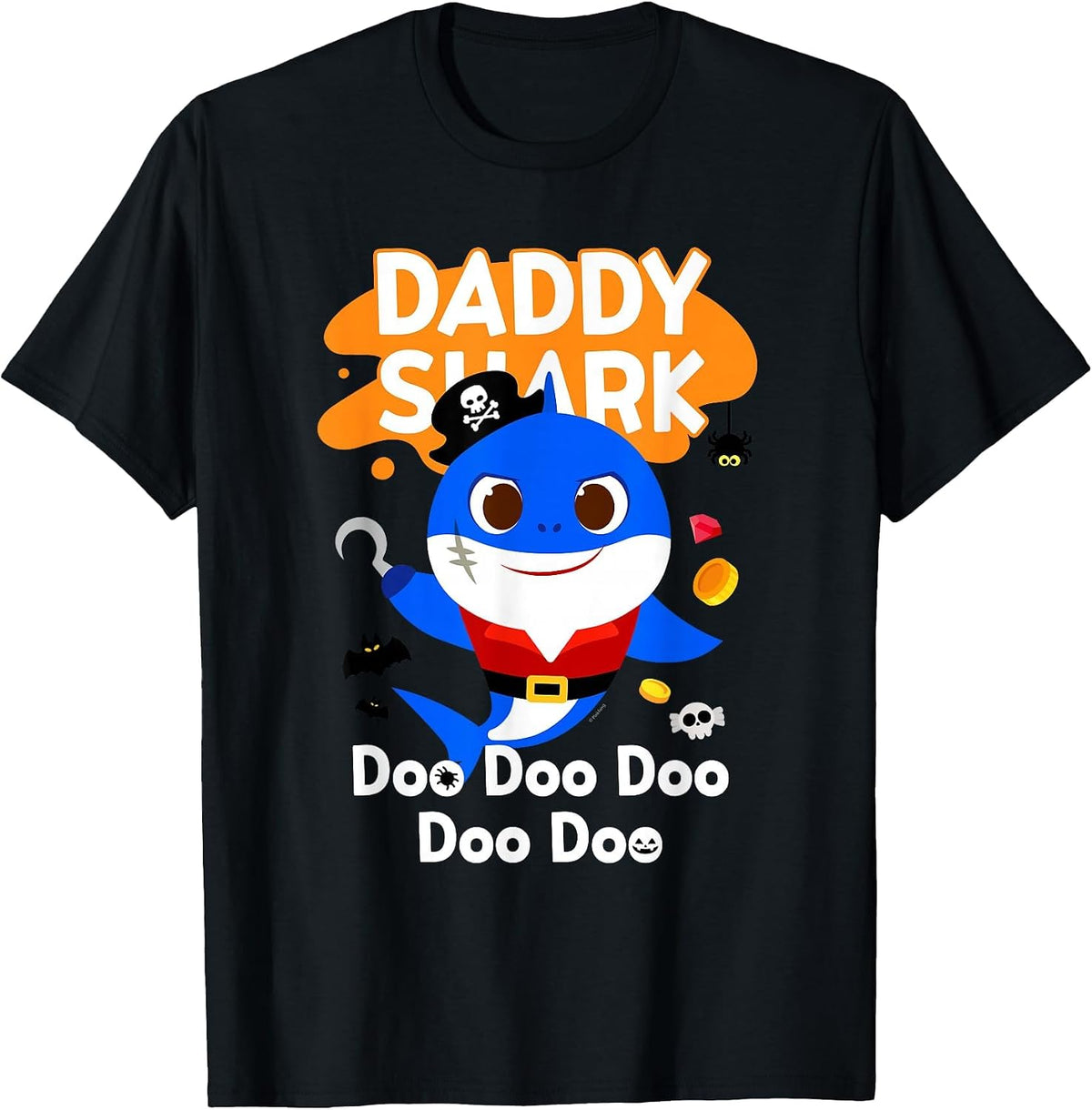 Pinkfong Baby Shark Daddy Shark Official Halloween T-Shirt - Black