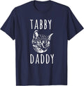 Funny Cat Dad Tabby Daddy Tabby Dad T-Shirt - Navy Blue