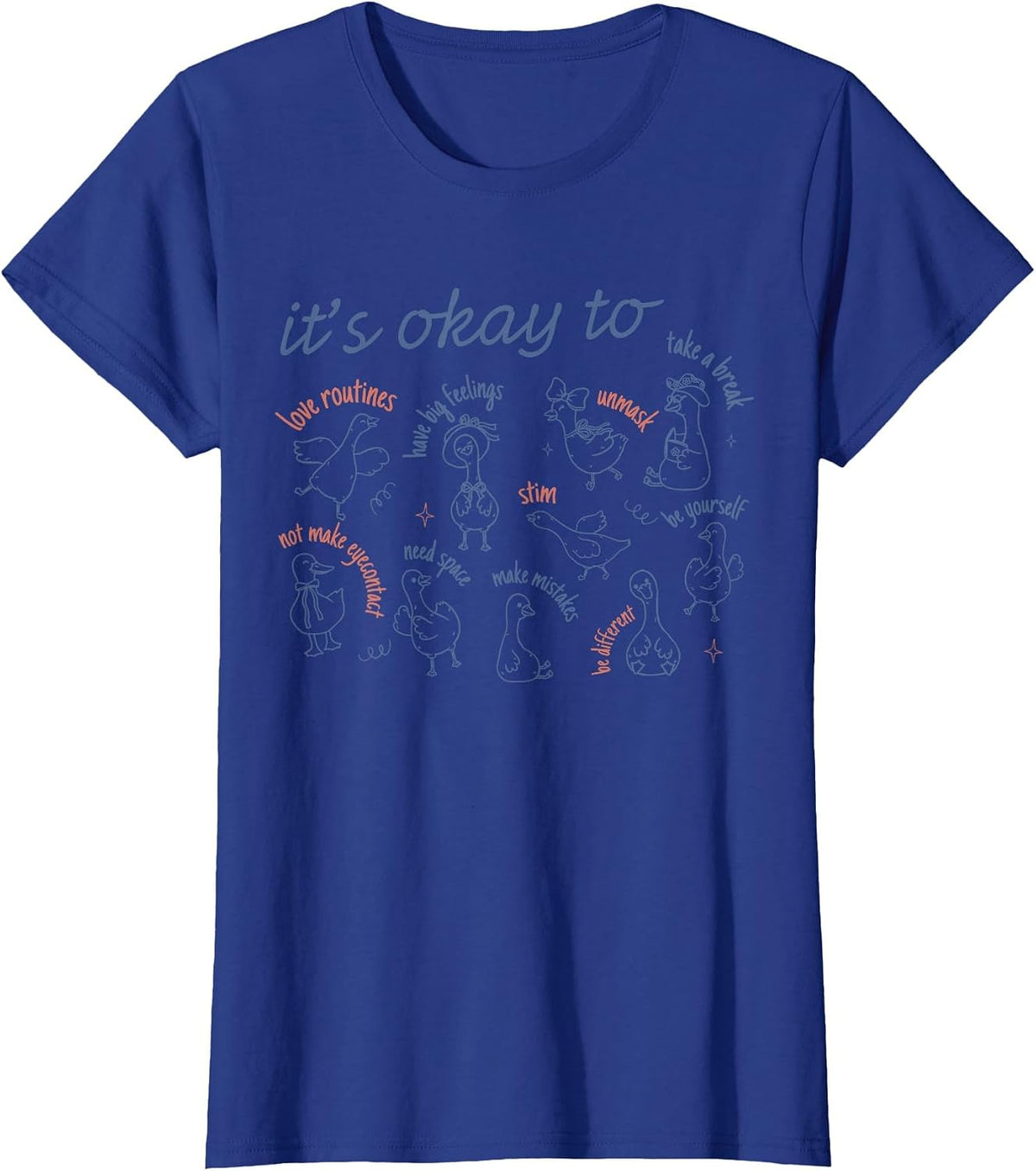 It's Okay to Sped Team Teacher Silly Goose Autism Awareness T-Shirt - Royal Blue