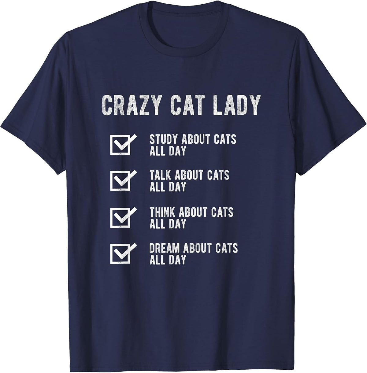 Crazy Cat Lady Cat Lover Mom Women T-Shirt - Navy Blue