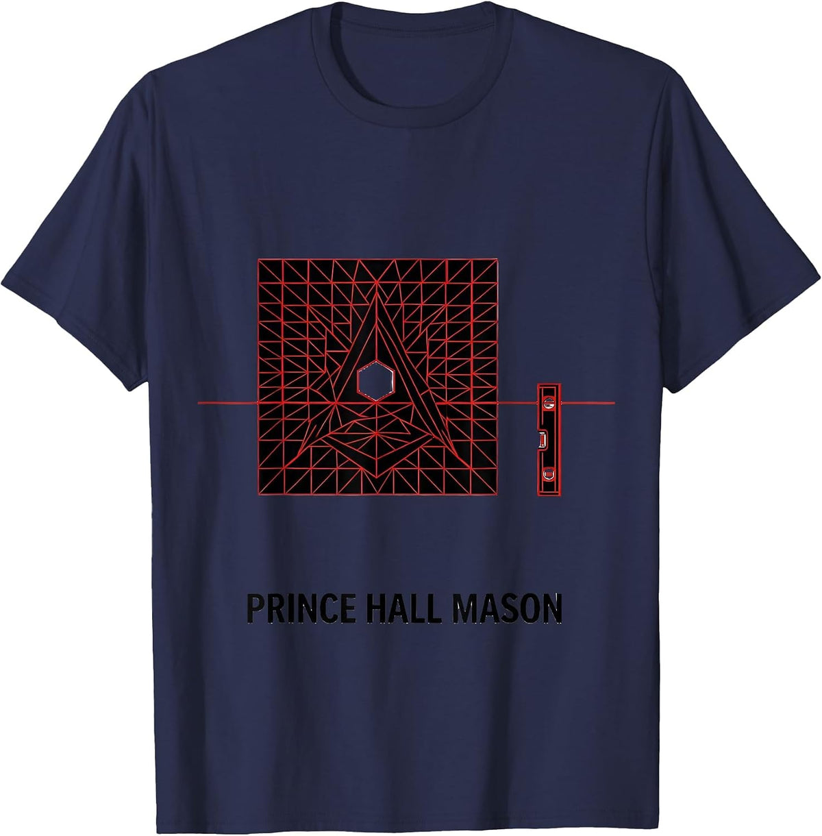 Men's Prince Hall Mason Geometric Masonic Fraternal Pride T-Shirt - Navy Blue