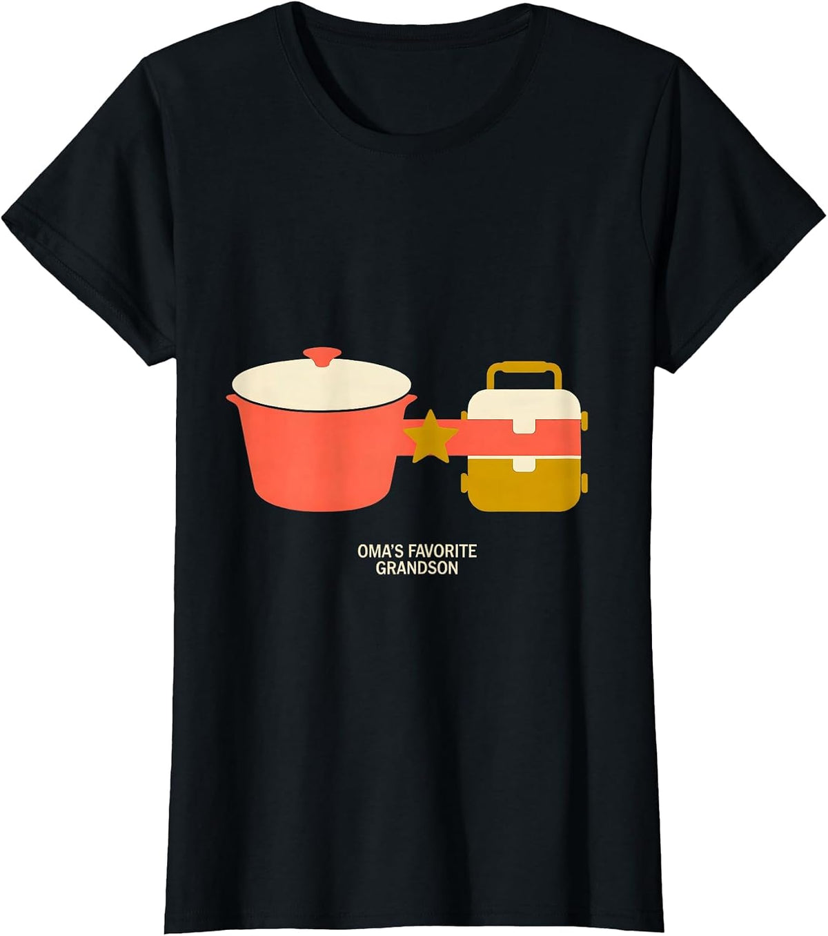 Women's Oma's Favorite Grandson Midcentury Modern Family Pride T-Shirt - Black