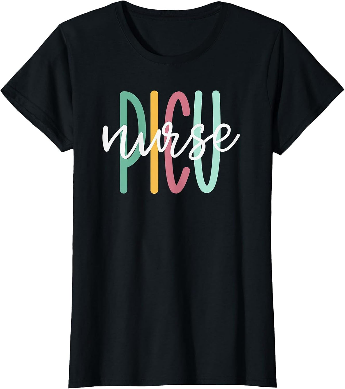 Cute PICU Nurse T-Shirt - Black