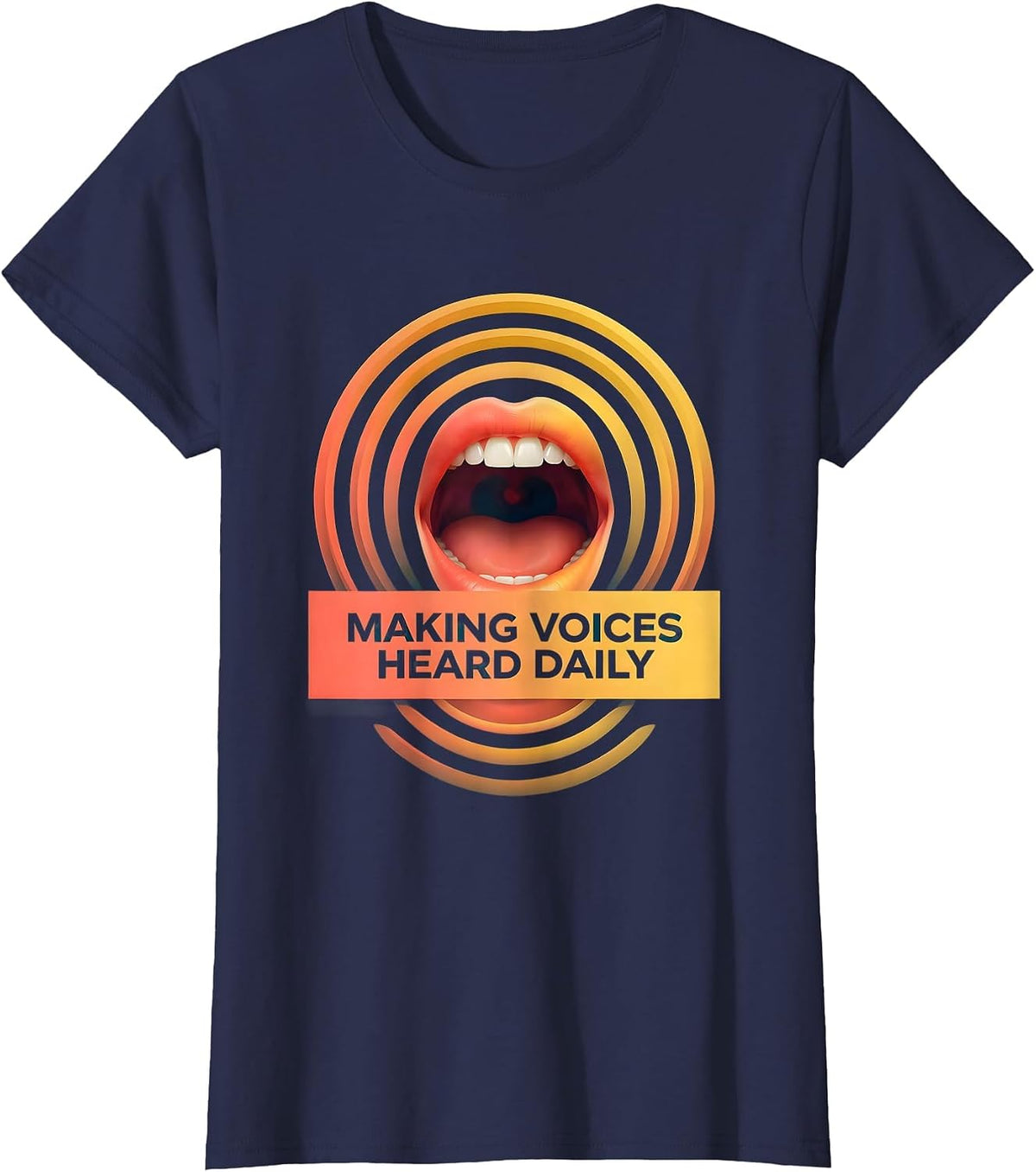 Women's Making Voices Heard Daily Speech Therapy Design T-Shirt - Navy Blue