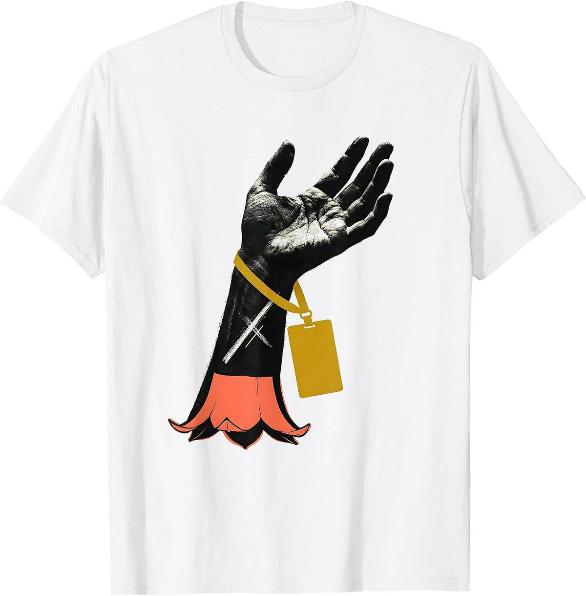 Men's Supportive Forearm Midcentury Modern Social Worker Christmas T-Shirt - White