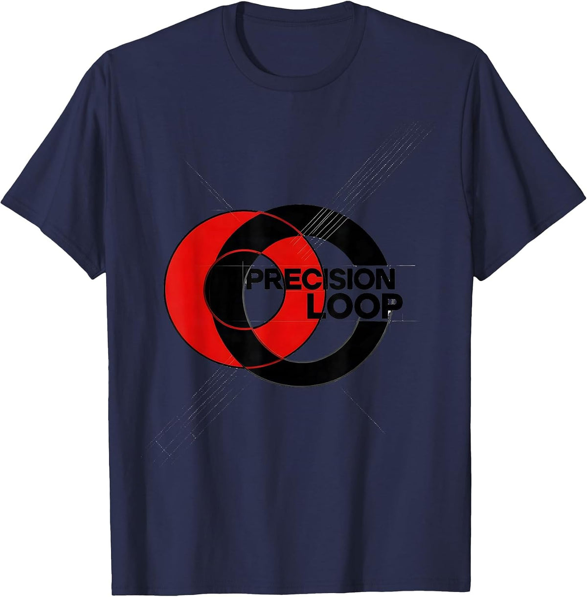 Precision Loop Bauhaus Modernist Graphic T-Shirt - Navy Blue