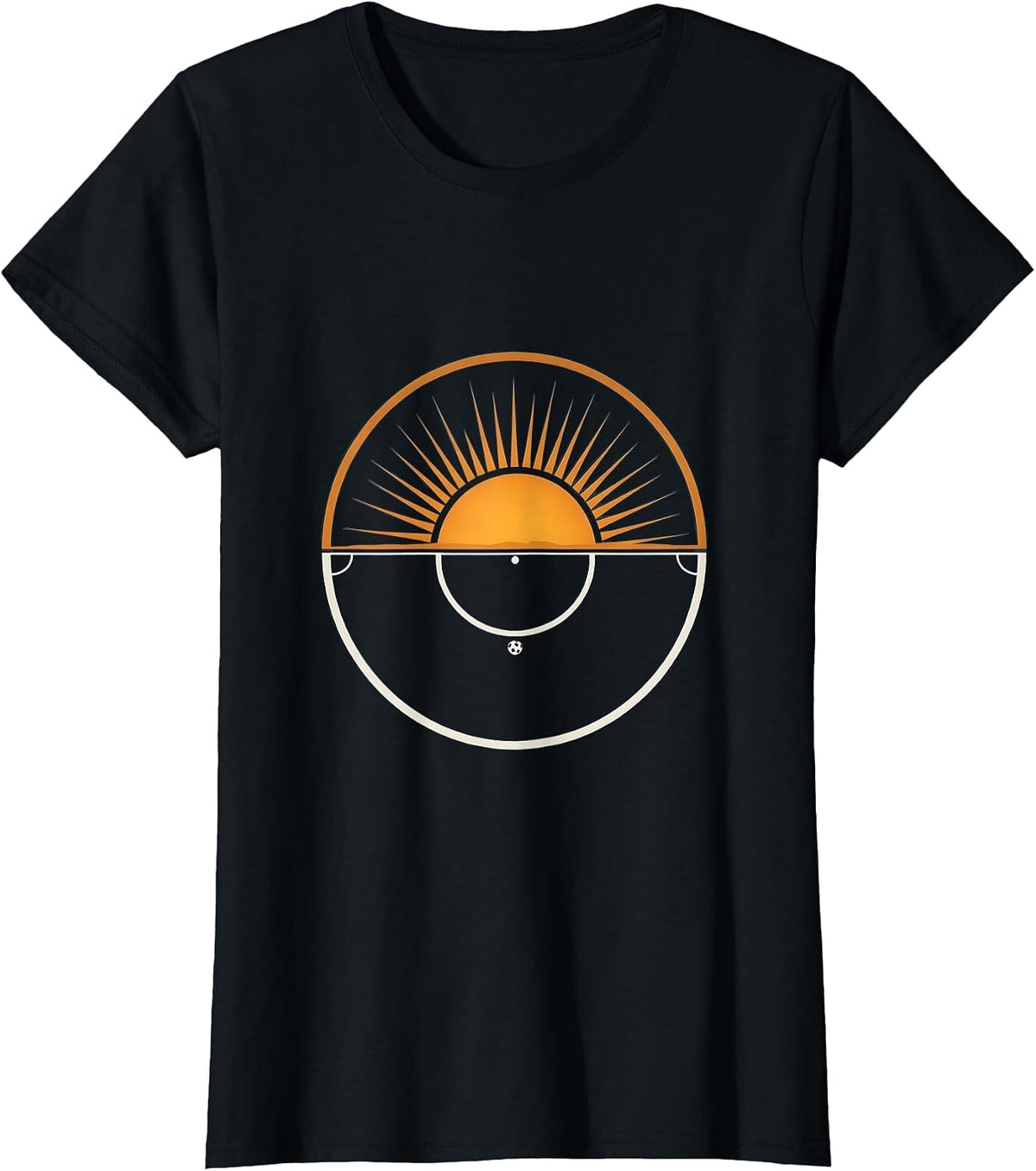 Soccer Dad Sunrise Over the Field Graphic T-Shirt - Black