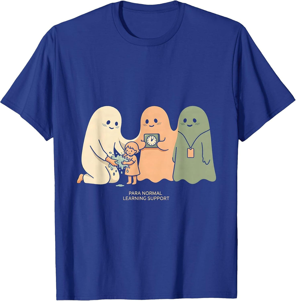 Men's Para Normal Learning Support Paraeducator Halloween Ghost T-Shirt - Royal Blue
