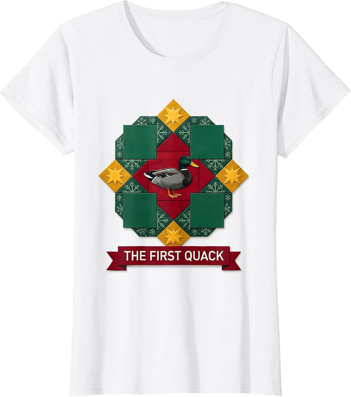 The First Quack Funny Rubber Duck Christmas Pajama Humor T-Shirt - White