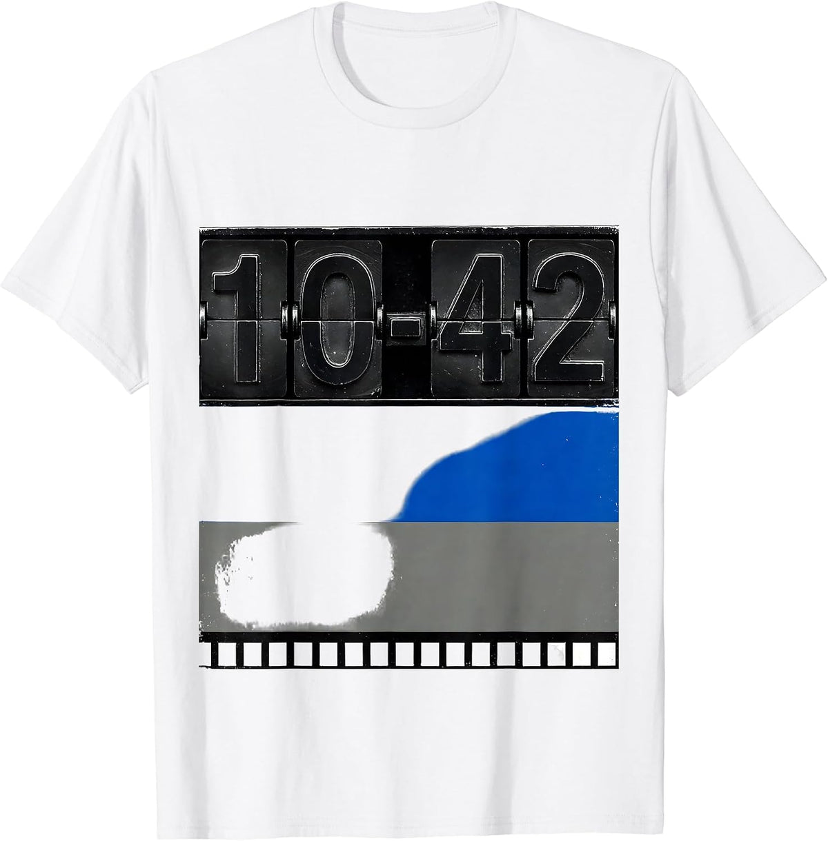Men's 10-42 Thin Blue Line Police Support Law Enforcement Officer T-Shirt - White