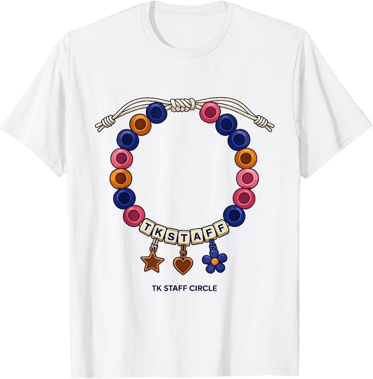 Men's TK Staff Circle Friendship Bracelet Transitional T-Shirt - White