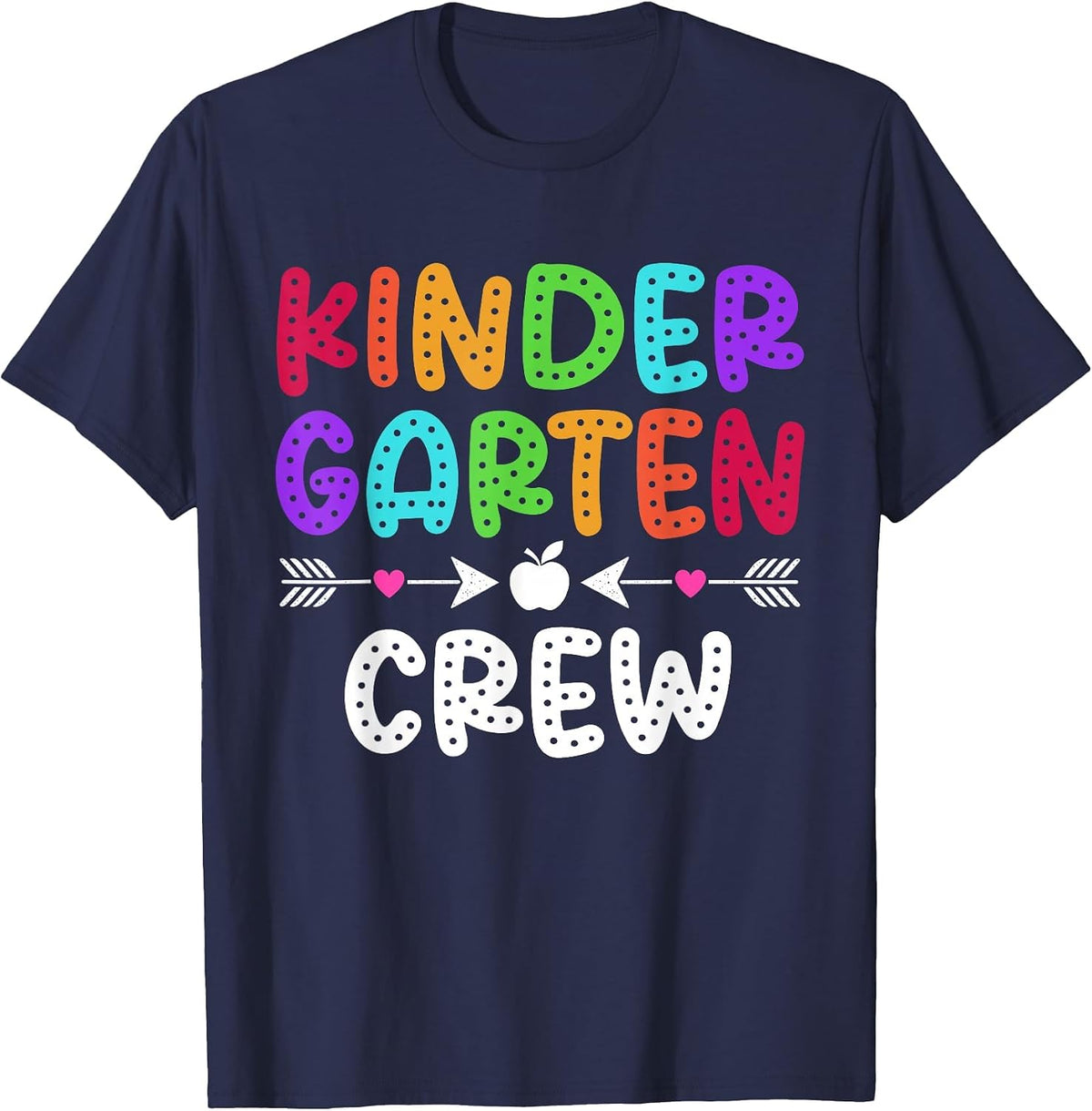 Kindergarten Crew Teacher Student Kinder Back to School T-Shirt - Navy Blue