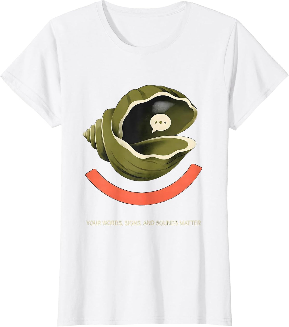 Your Words Signs And Sounds Matter Midcentury Modern Speech T-Shirt - White
