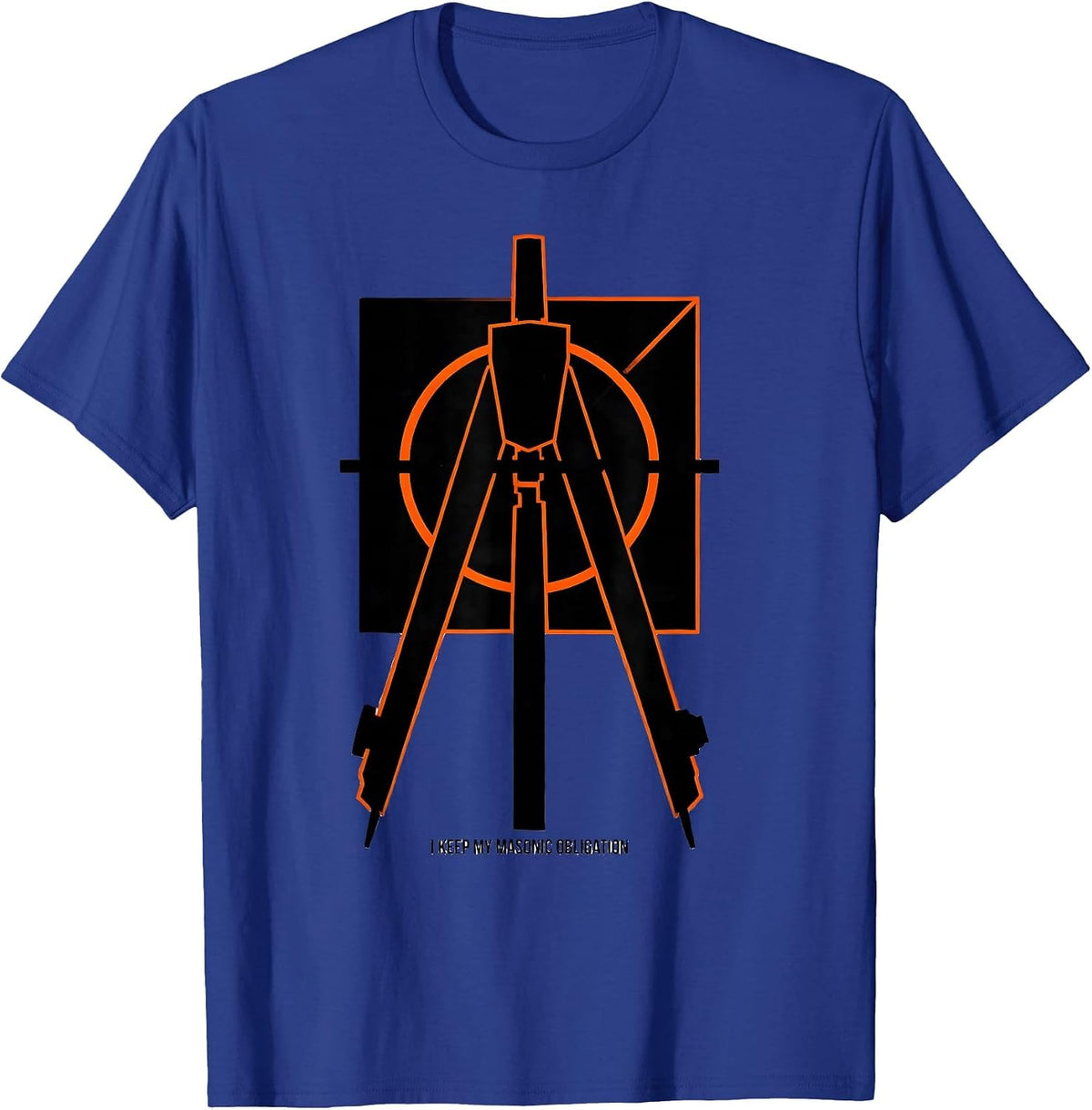 Men's I Keep My Masonic Obligation Brutalist Graphic Freemason T-Shirt - Royal Blue