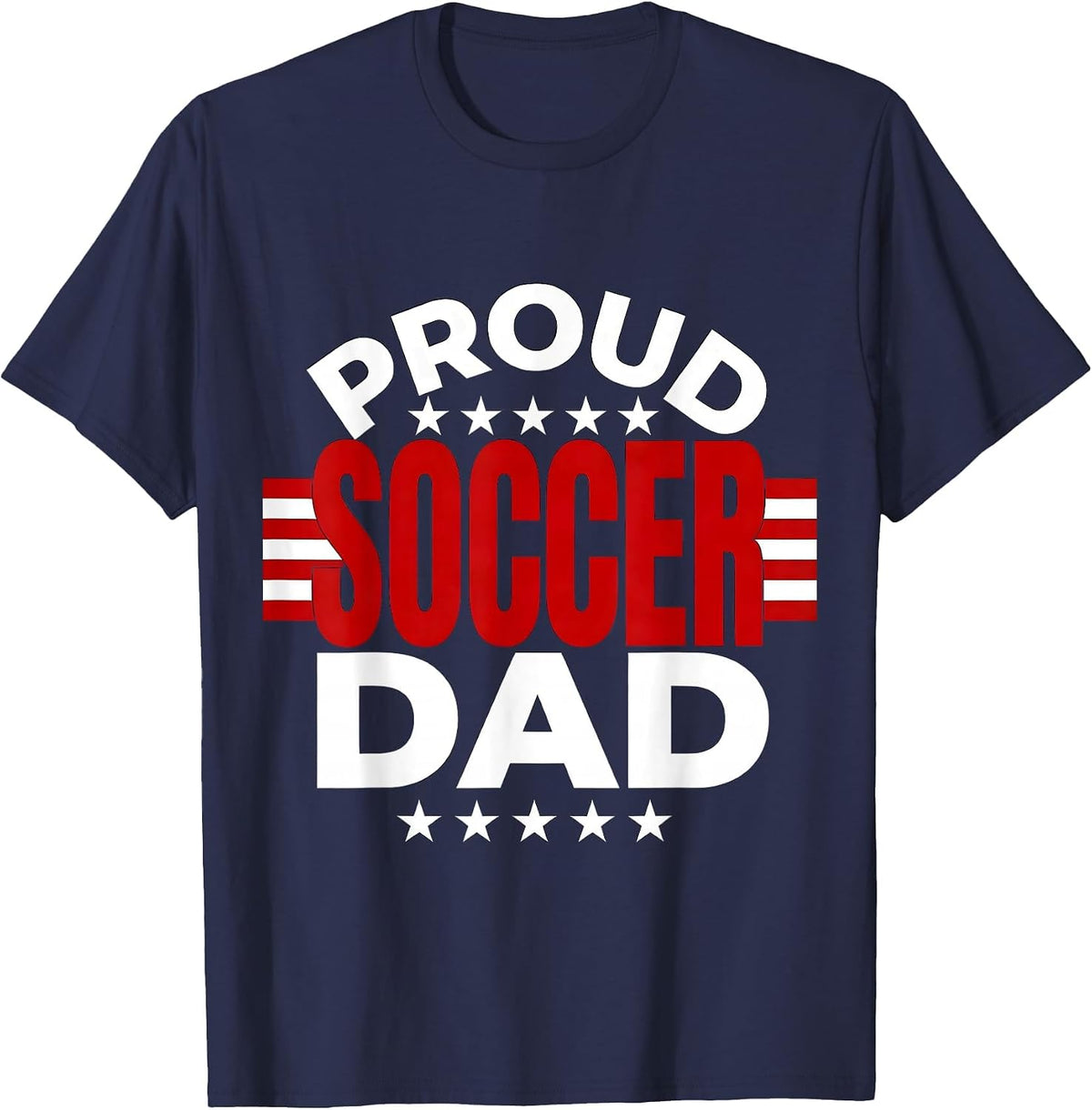 Proud Soccer Dad Graphic Design T-Shirt - Navy Blue