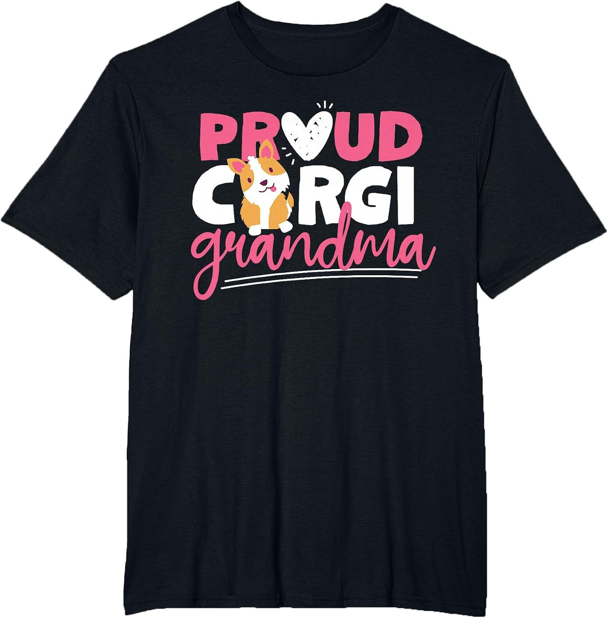 Proud Corgi Grandma T-Shirt - Black
