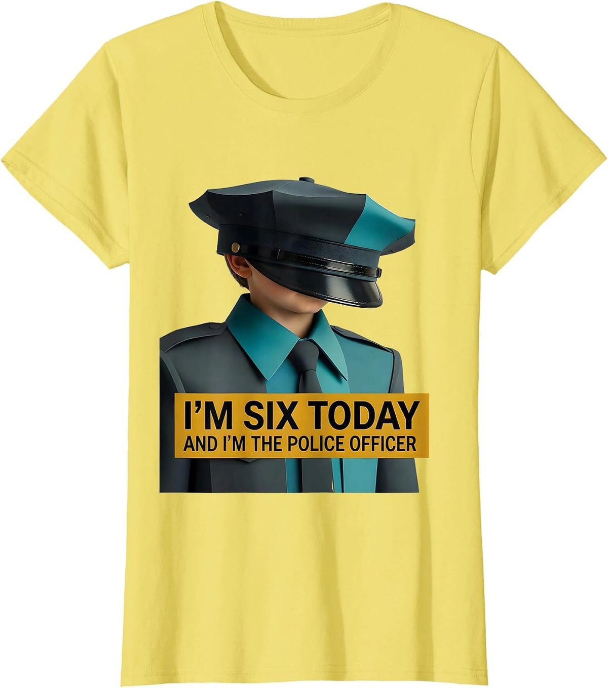 I'm Six Today And I'm The Police Officer Kids T-Shirt - Lemon Yellow