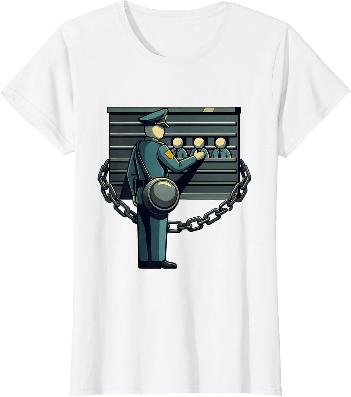 Women's Uniformed Officer Sorting Funny Police Officer Gift T-Shirt - White