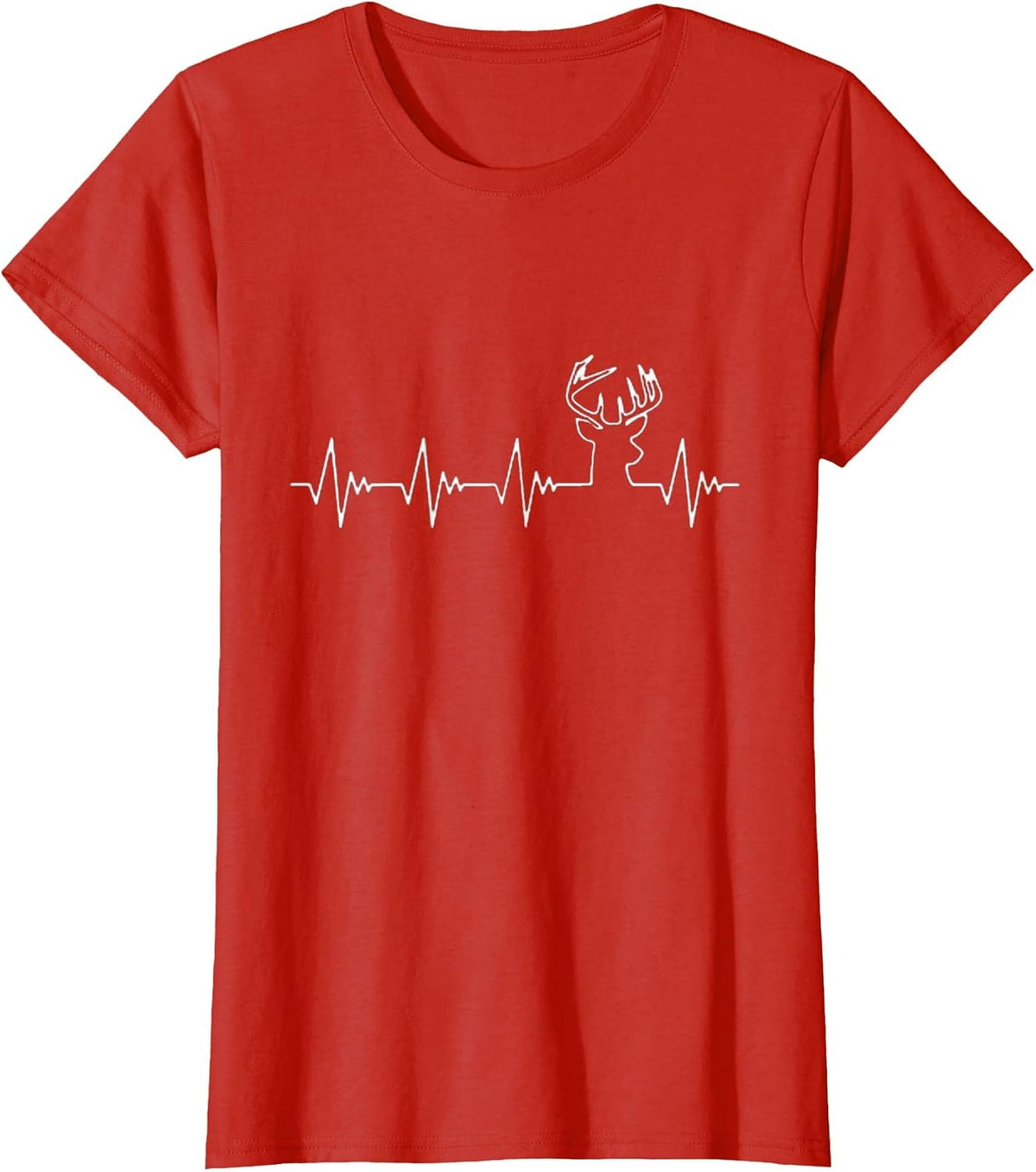 Deer Hunting Heartbeat T-Shirt T-Shirt - Red