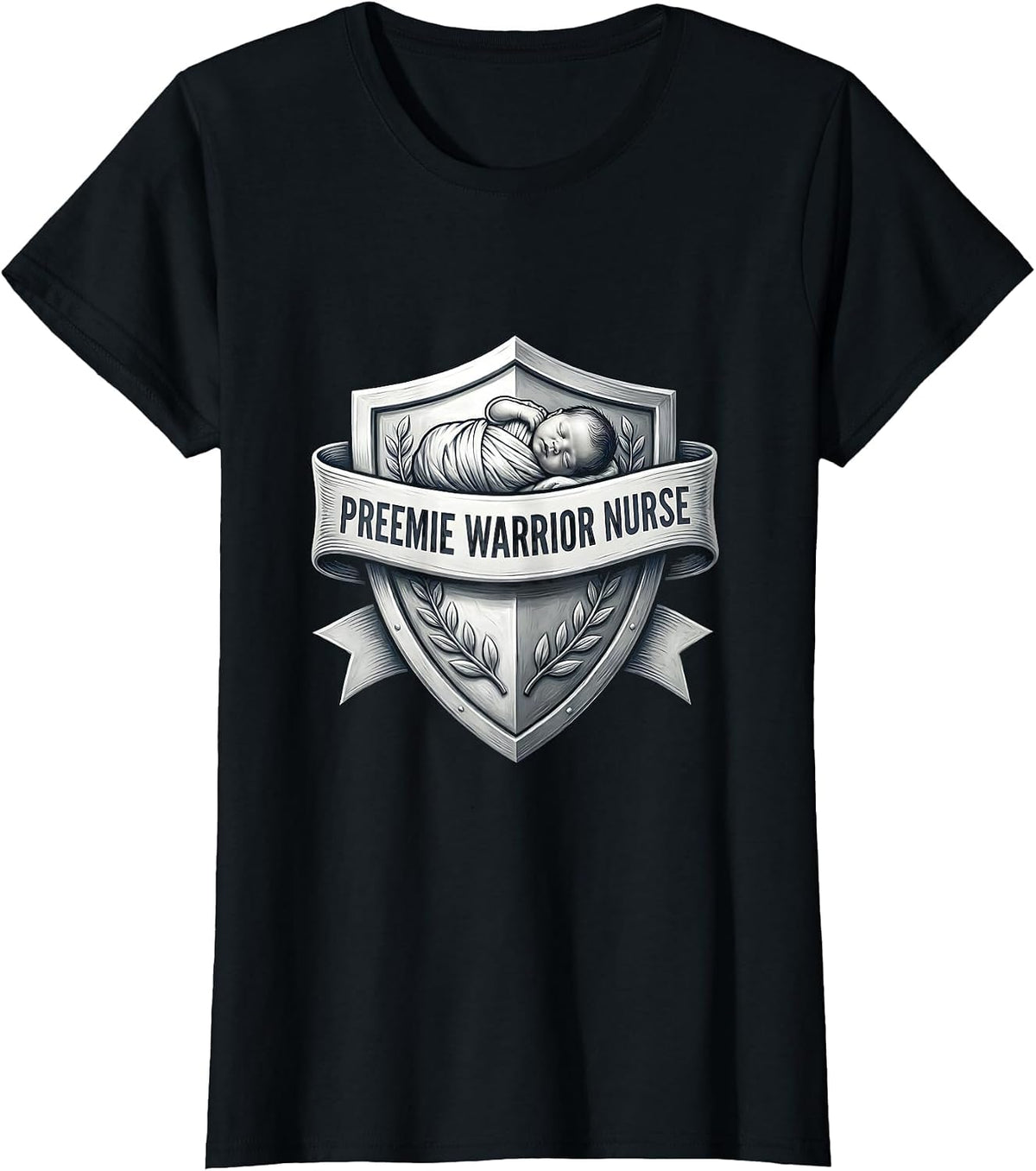 Women's Preemie Warrior Nurse NICU Pride Design T-Shirt - Black