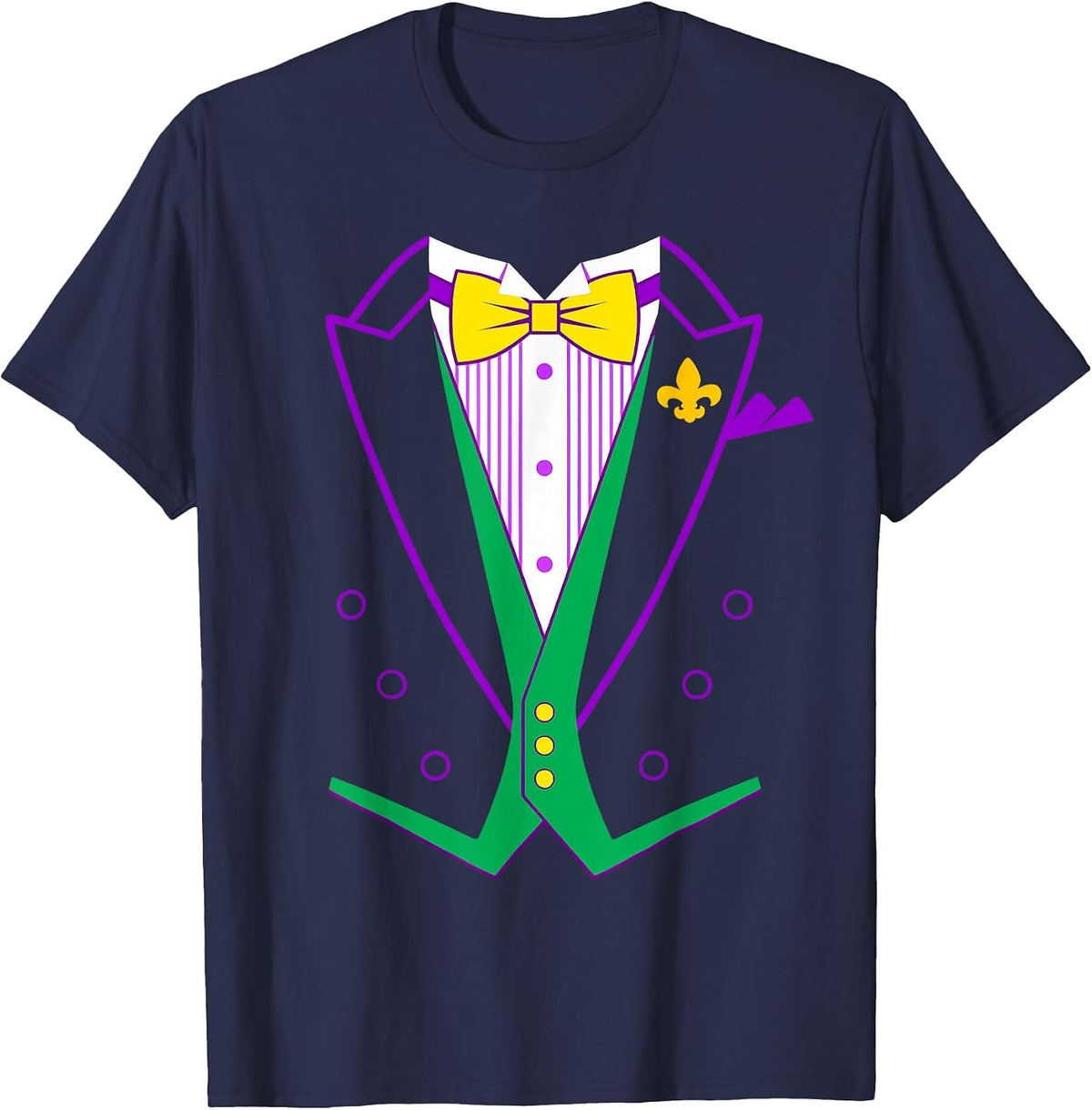 Mardi Gras Tuxedo Costume Funny Mardi Gras Carnival 2024 T-Shirt - Navy Blue