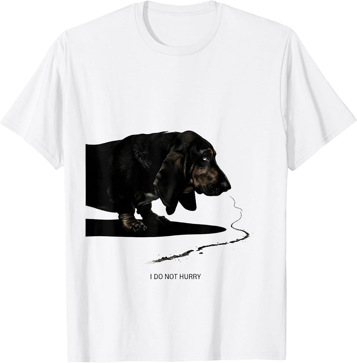 Men's I Do Not Hurry Funny Basset Hound Dog Lover Dad Gift T-Shirt - White