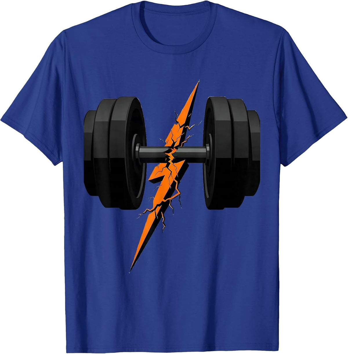 Men's Lightning Bolt Dumbbell Athleisure Graphic T-Shirt - Royal Blue