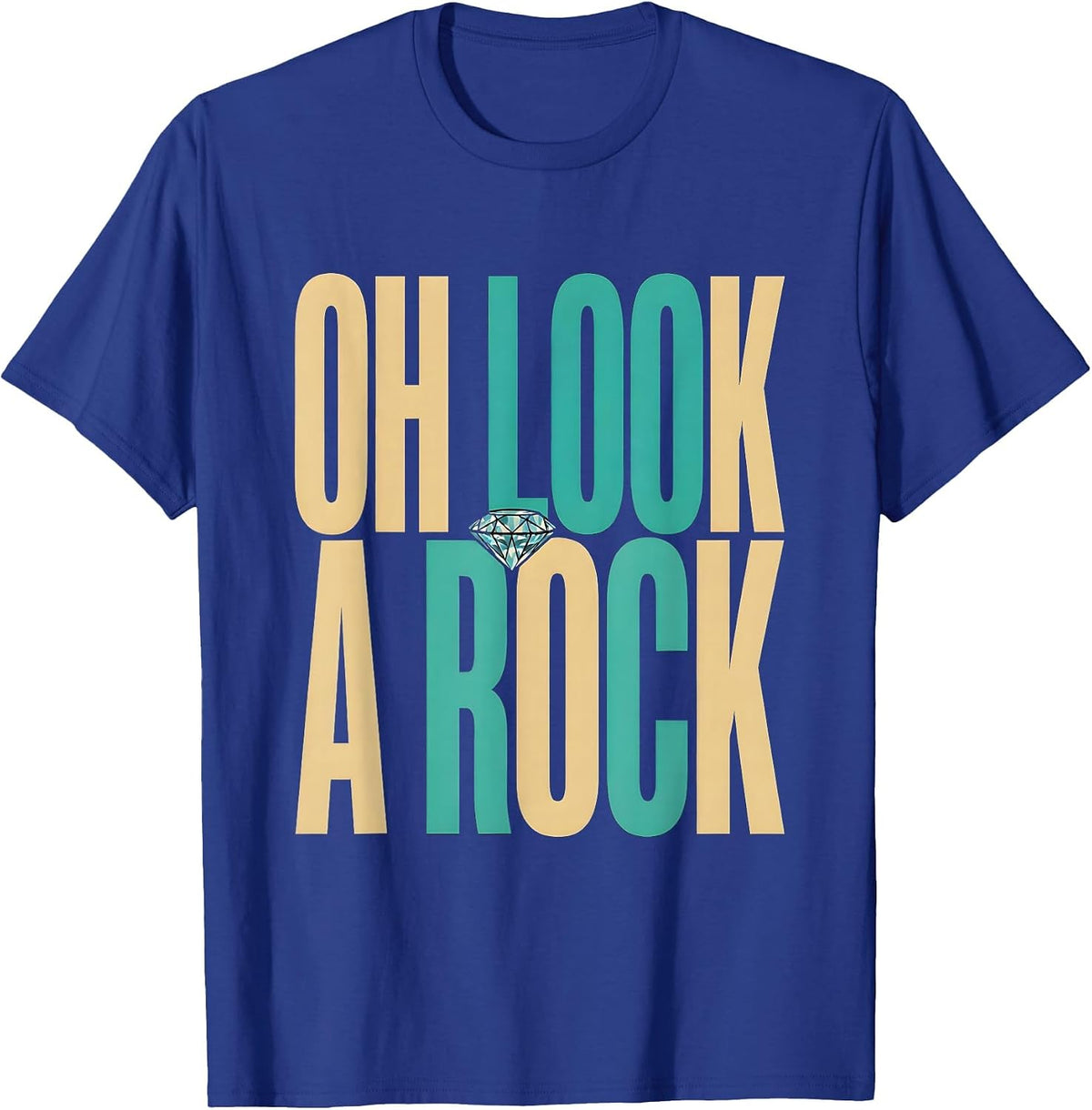 Oh Look, A Rock Rock Collecting Design T-Shirt - Royal Blue