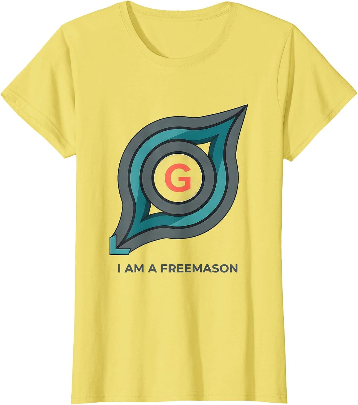 I Am A Freemason Flat Vector Masonic Fraternal Pride T-Shirt - Lemon Yellow