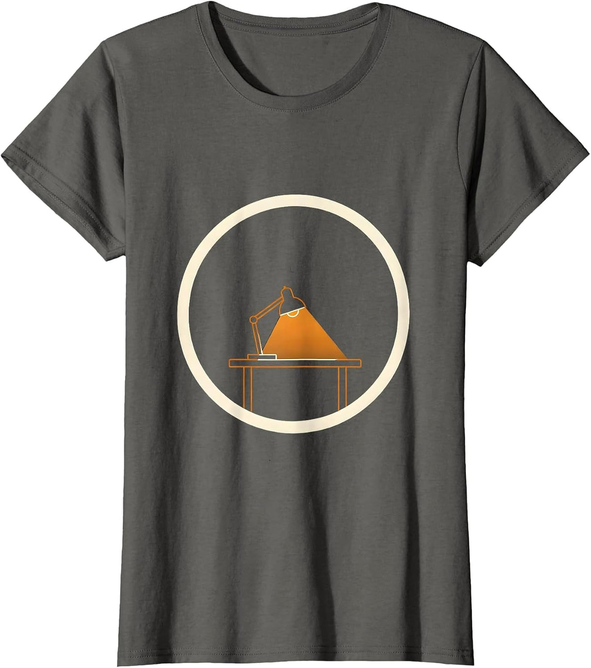 Women's Sped Teacher Late Night Desk Glow Illustration T-Shirt - Asphalt Grey