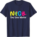 NICU Tiny Lives Matter Neonatal Nurse NICU Nurse T-Shirt - Navy Blue