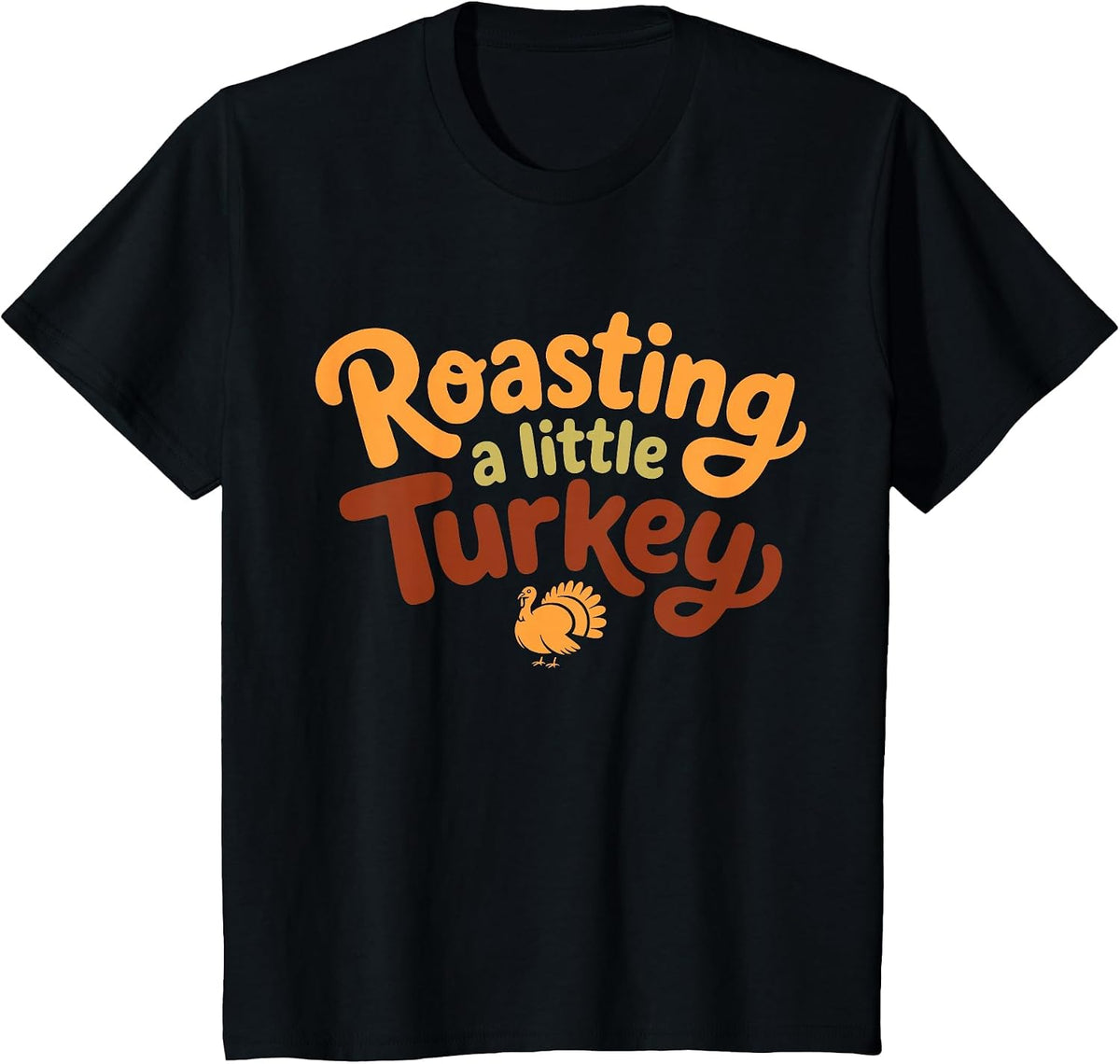Roasting A Little Turkey Thanksgiving Fall Pregnancy T-Shirt - Black