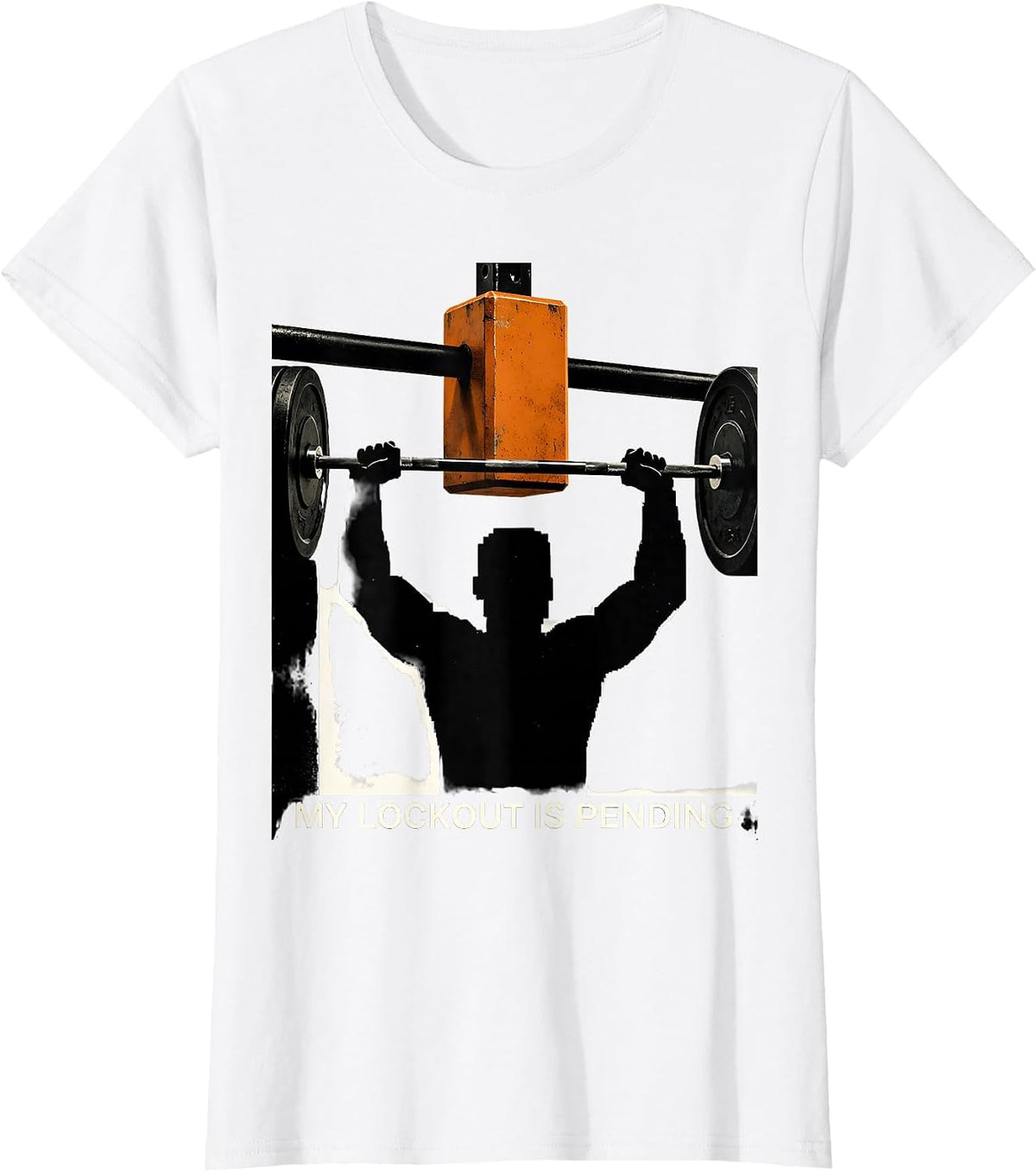 My Lockout Is Pending Brutalist Gym Humor Weightlifting T-Shirt - White