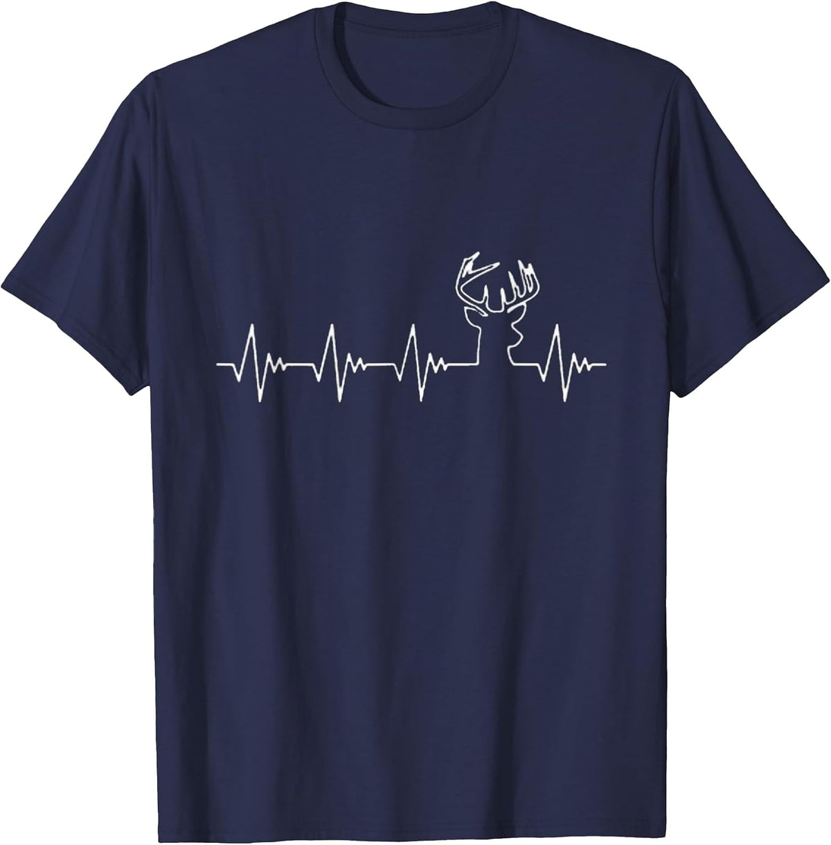 Deer Hunting Heartbeat T-Shirt T-Shirt - Navy Blue