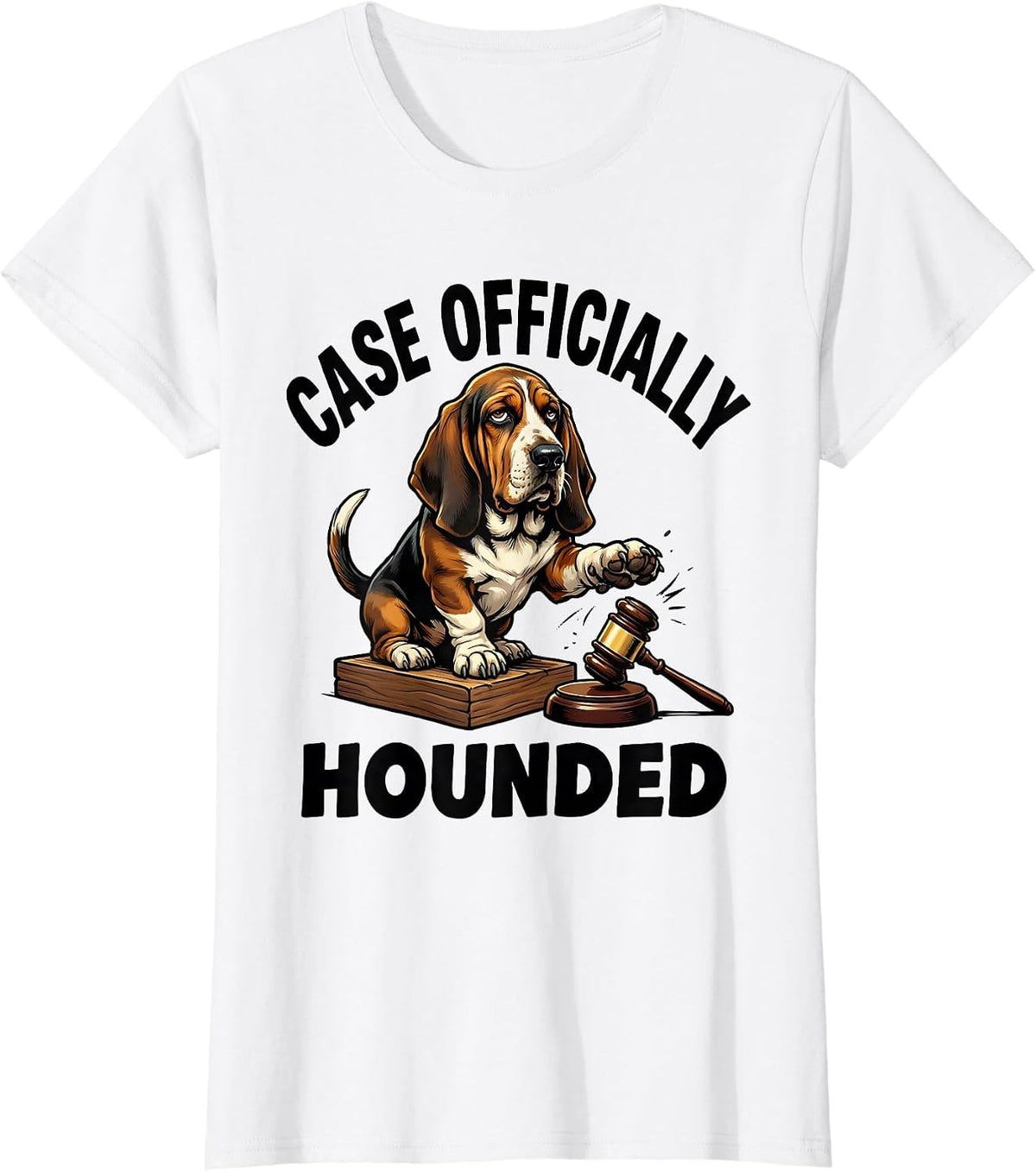 Case Officially Hounded Funny Basset Hound Meme Gen Z Humor T-Shirt - White