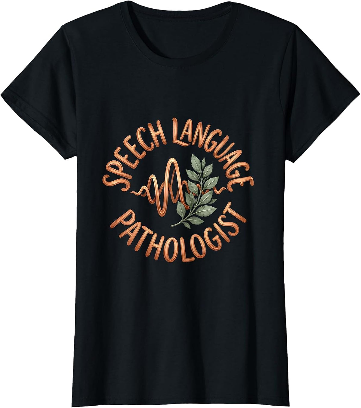 Women's Speech Language Pathologist Boho Floral SLP Professional T-Shirt - Black