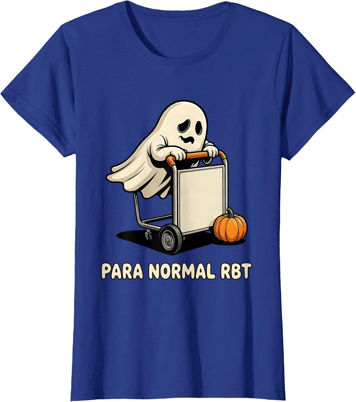 Women's Para Normal RBT Cartoon Ghost Halloween Paraeducator T-Shirt - Royal Blue