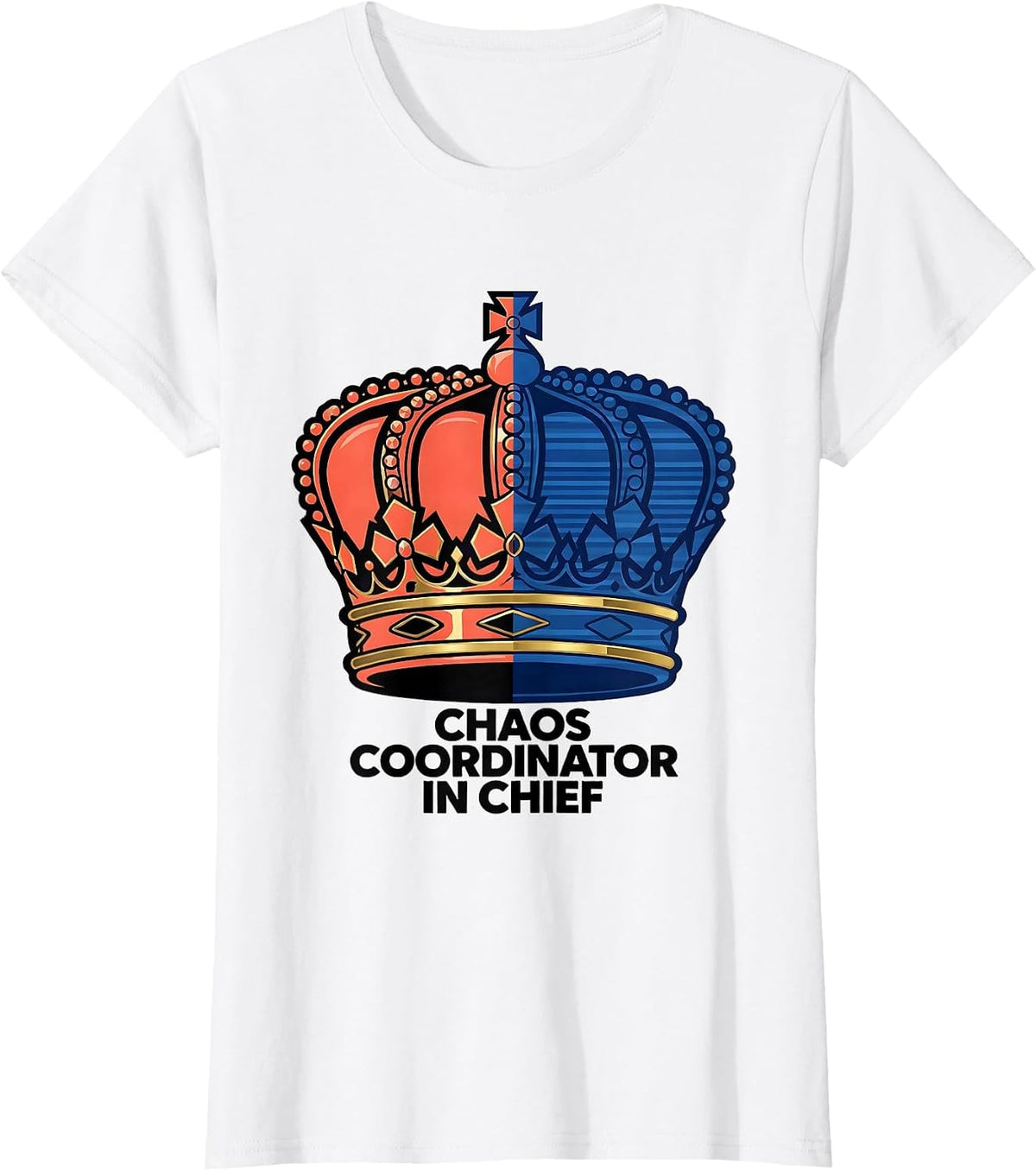 Women's Chaos Coordinator In Chief Funny Mom Design T-Shirt - White