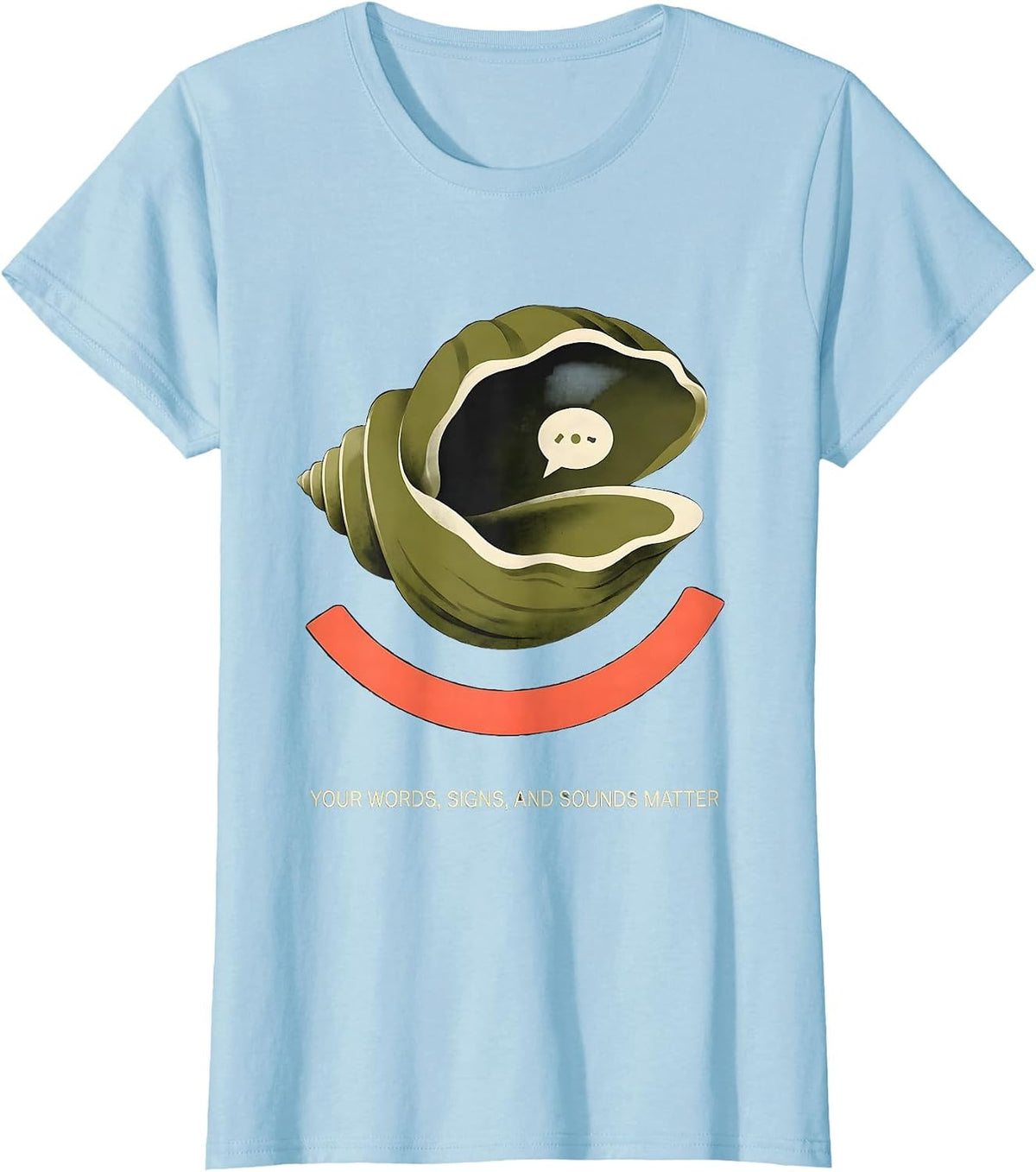 Your Words Signs And Sounds Matter Midcentury Modern Speech T-Shirt - Baby Blue