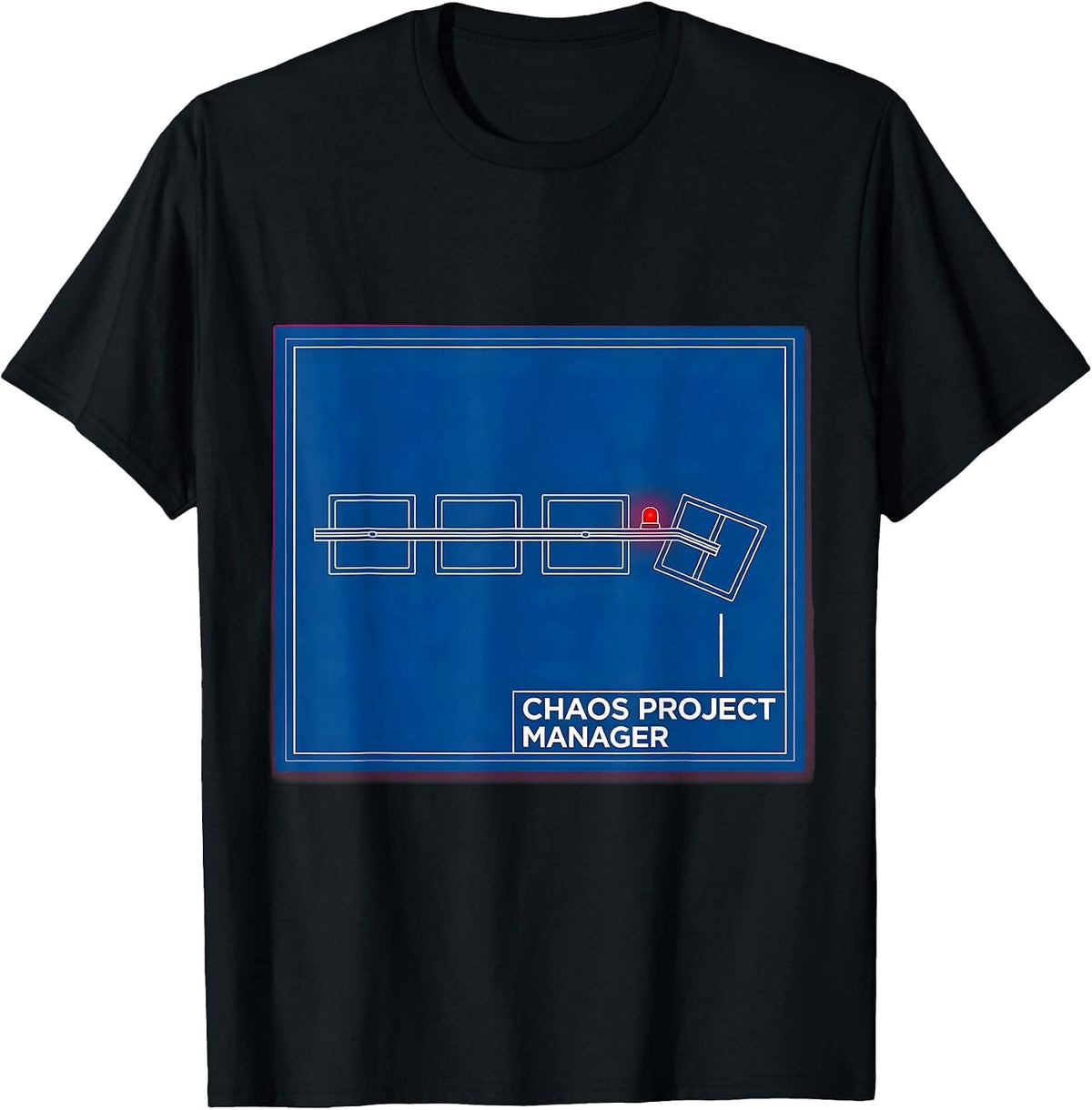 Men's Chaos Project Manager Funny Chaos Coordinator Novelty Humor T-Shirt - Black