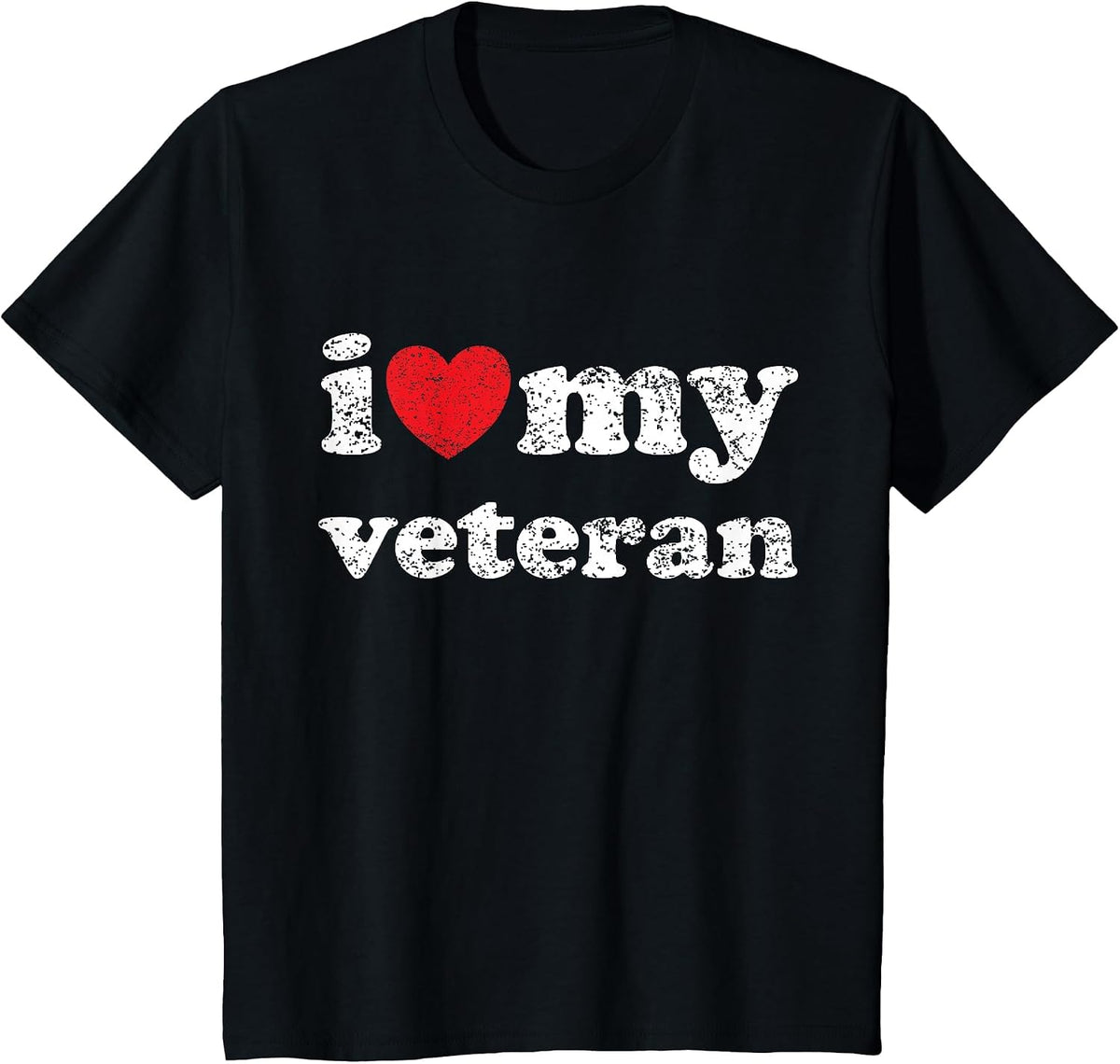 I Love My Veteran T-Shirt - Black