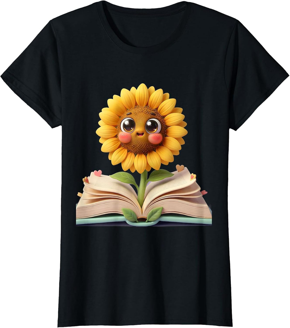 Special Education Teacher Sunflower Bookpage Design T-Shirt - Black