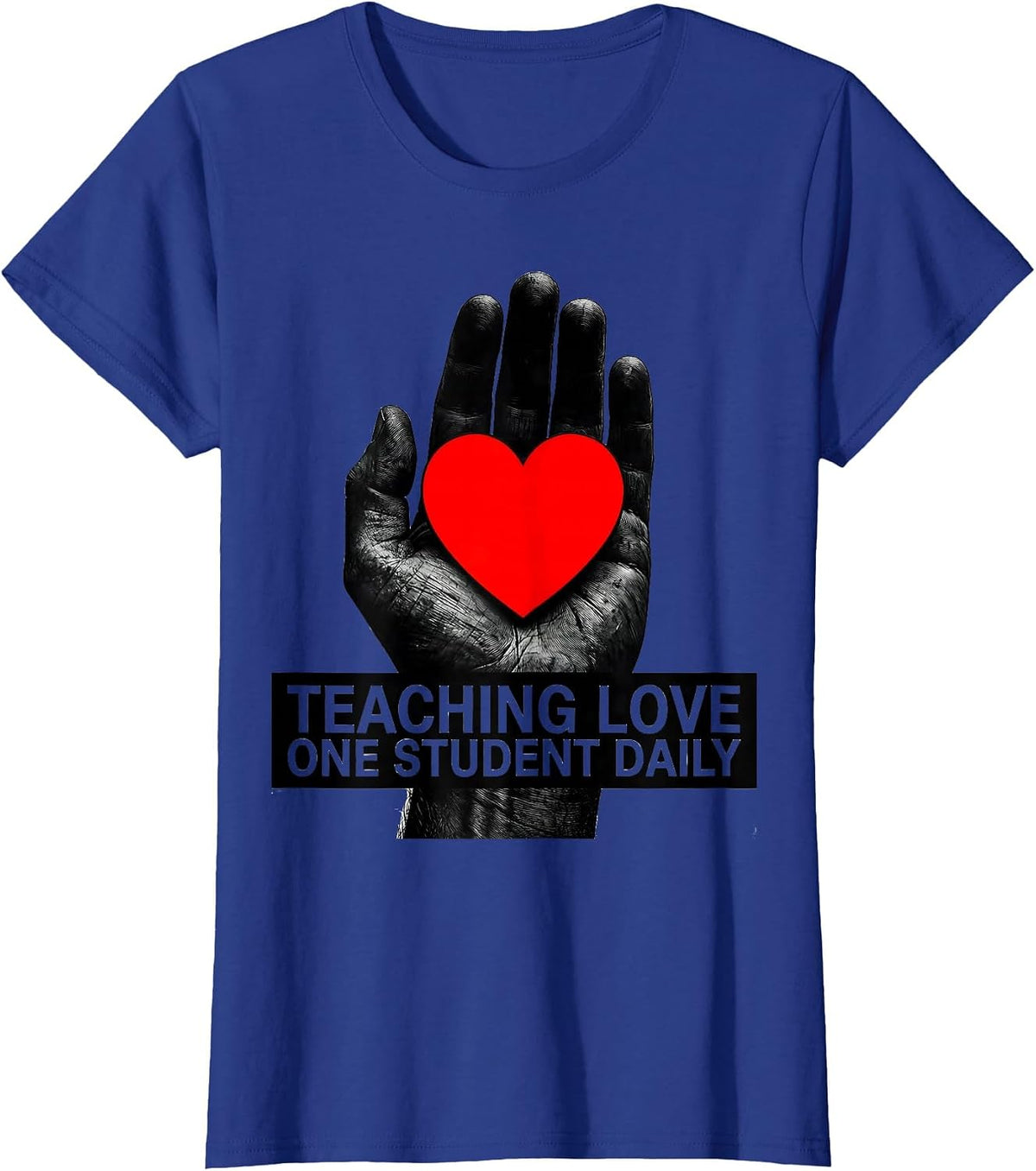 Women's Teaching Love One Student Daily Special Ed Design T-Shirt - Royal Blue