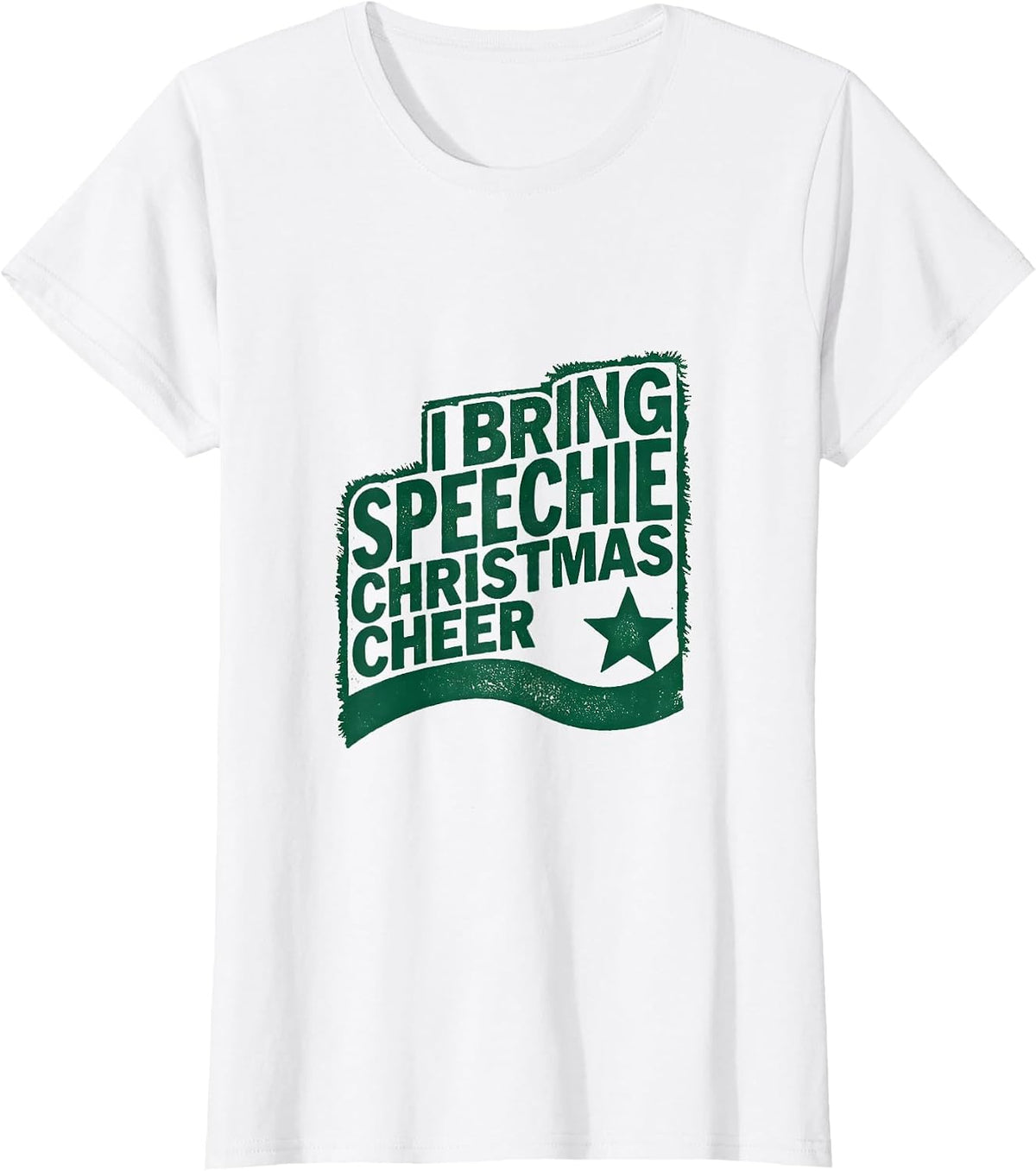 I Bring Speechie Christmas Cheer Rubber Stamp SLP Holiday T-Shirt - White