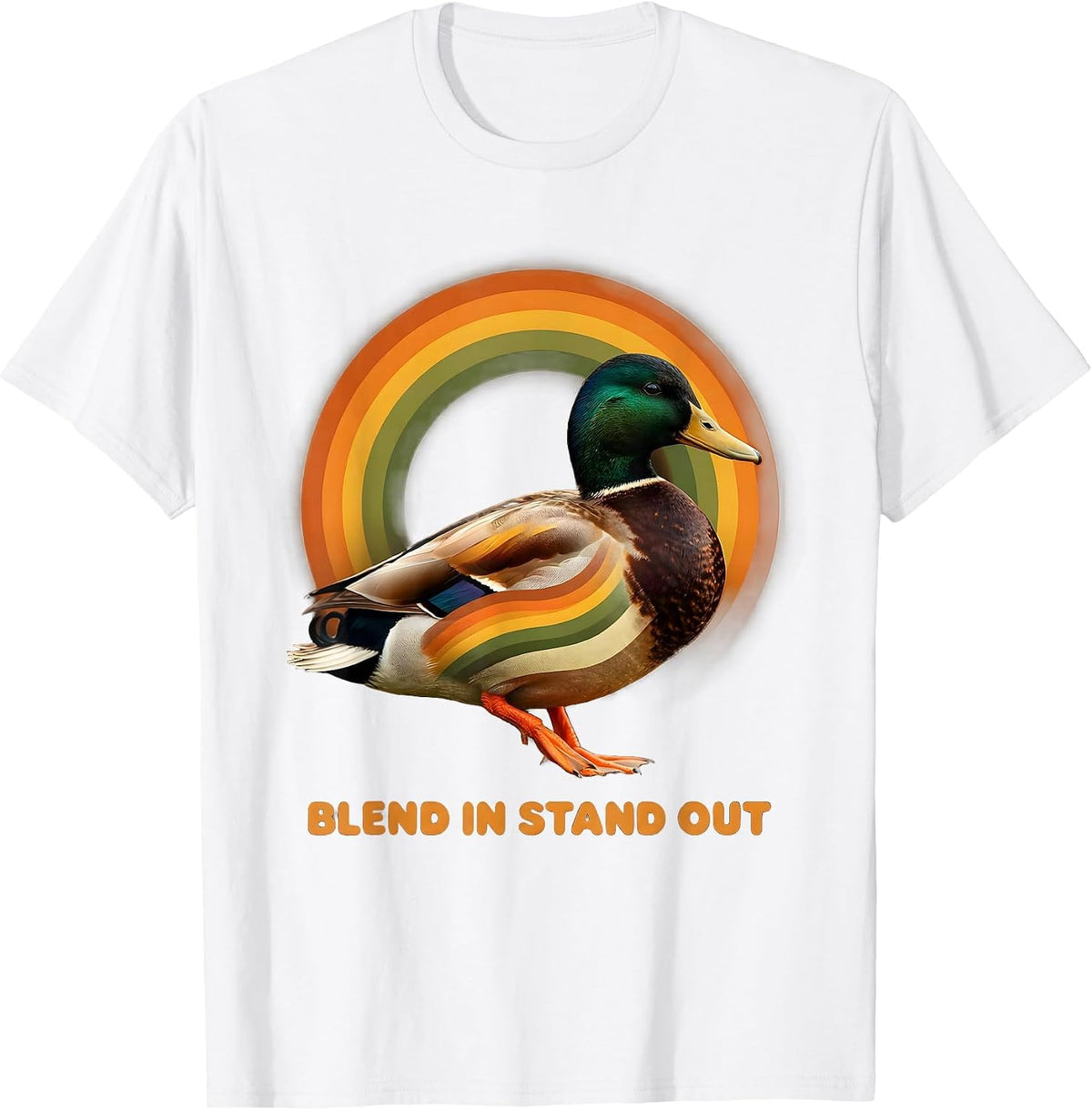 Men's Duck Camo Blend In Stand Out Design T-Shirt - White