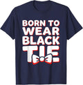 Born to Wear Black Tie Tuxedo Graphic Design T-Shirt - Navy Blue