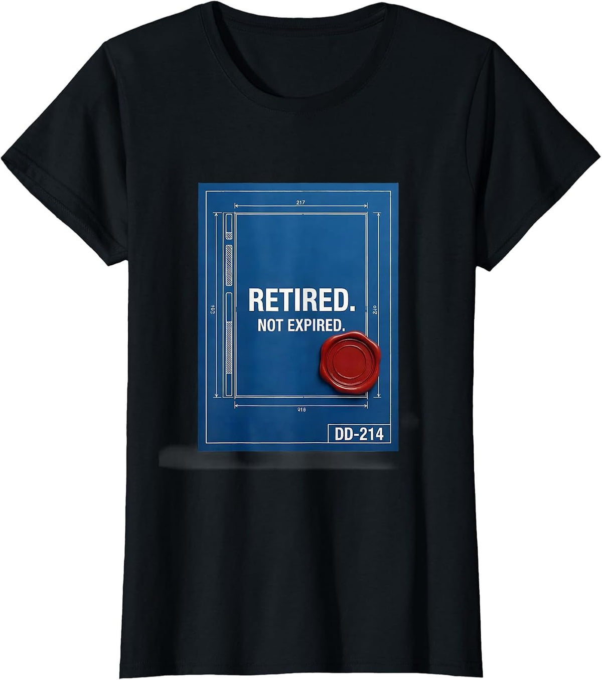 Retired Not Expired Vintage Veteran Military Pride T-Shirt - Black
